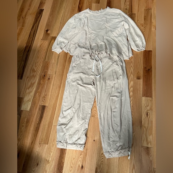 RARE Free People SET Aloha Autumn Tunic Top Asymmetrical Endless Summer Pants - Picture 3 of 6